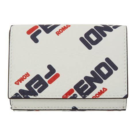 white micro fendi mania trifold wallet logo|Fendi White Leather Wallets for Women for sale .